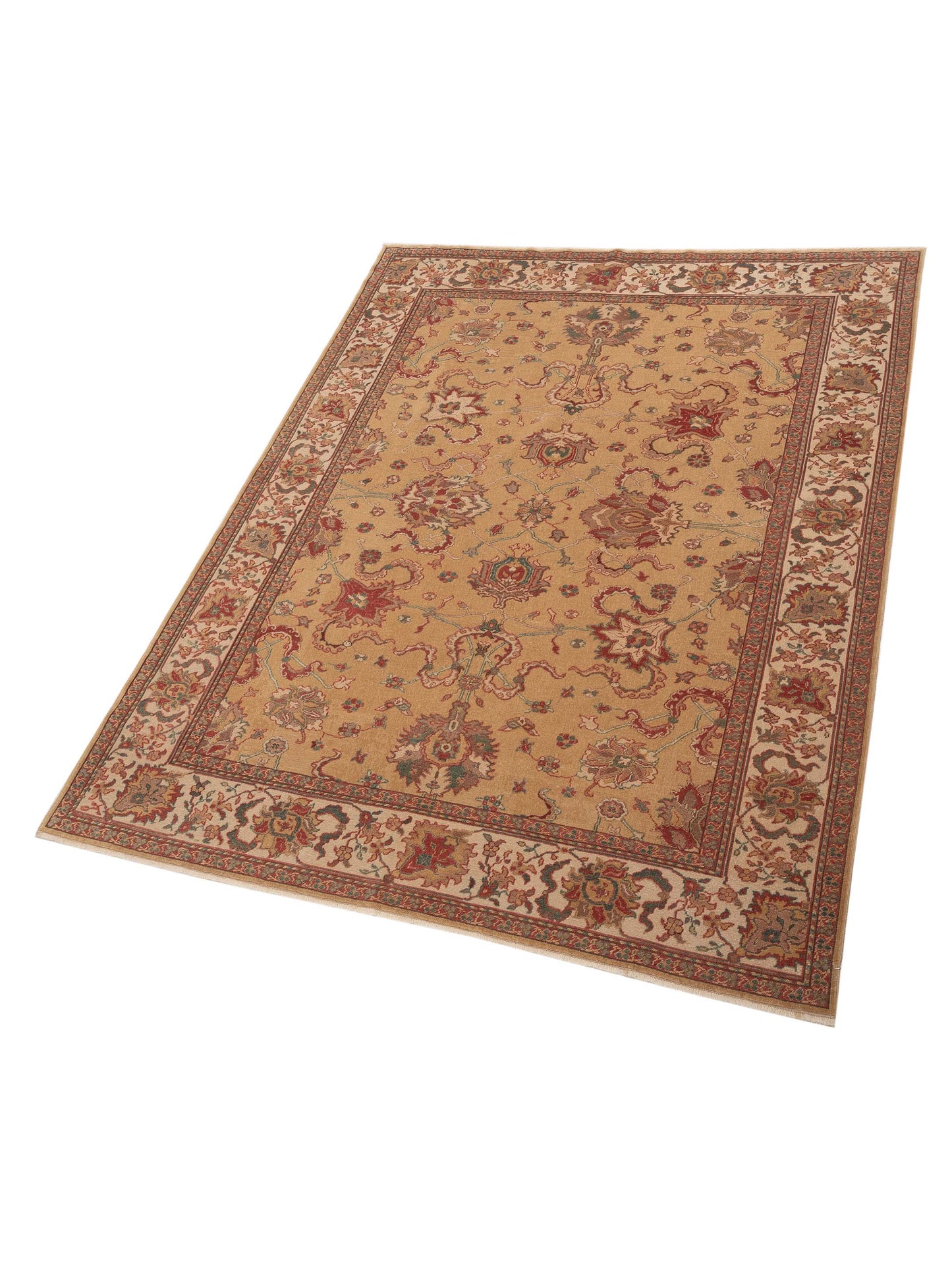 Antiqua Loom Gold Ivory 8.1x10.3 Hand Knotted Rug