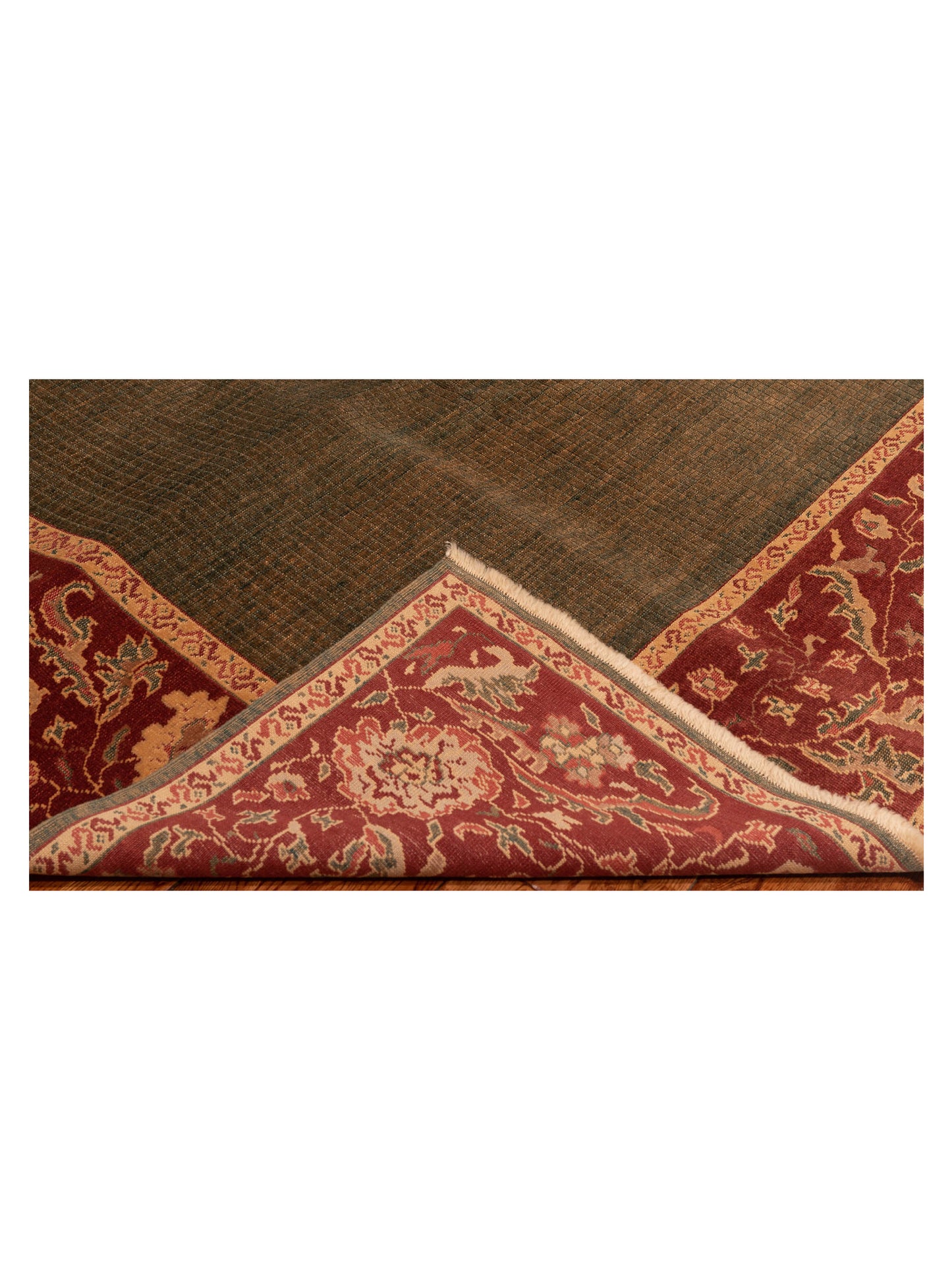Antiqua Loom Green Red 6.9x9.8 Hand Knotted Rug
