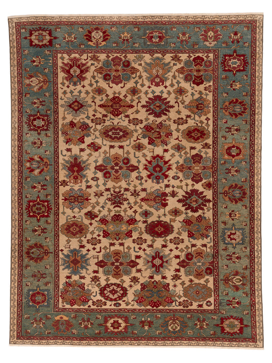 Pasha Antique Loom  Ivory Green Traditional