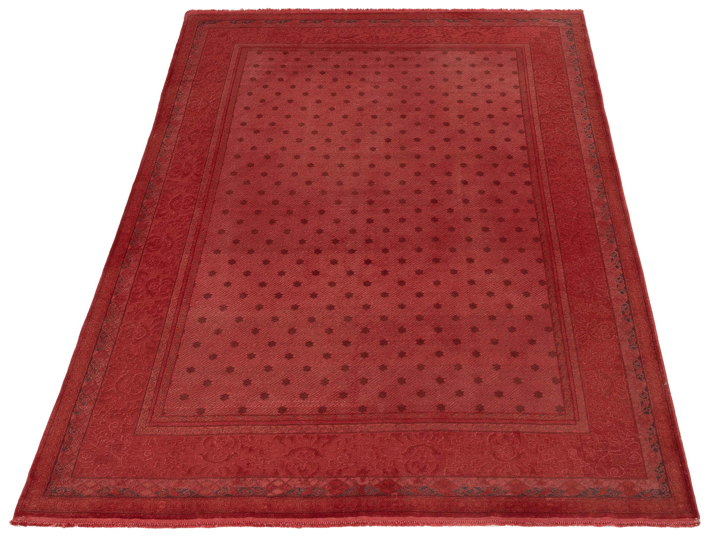 Vintage Red 8.2x10.2 Hand Knotted Rug