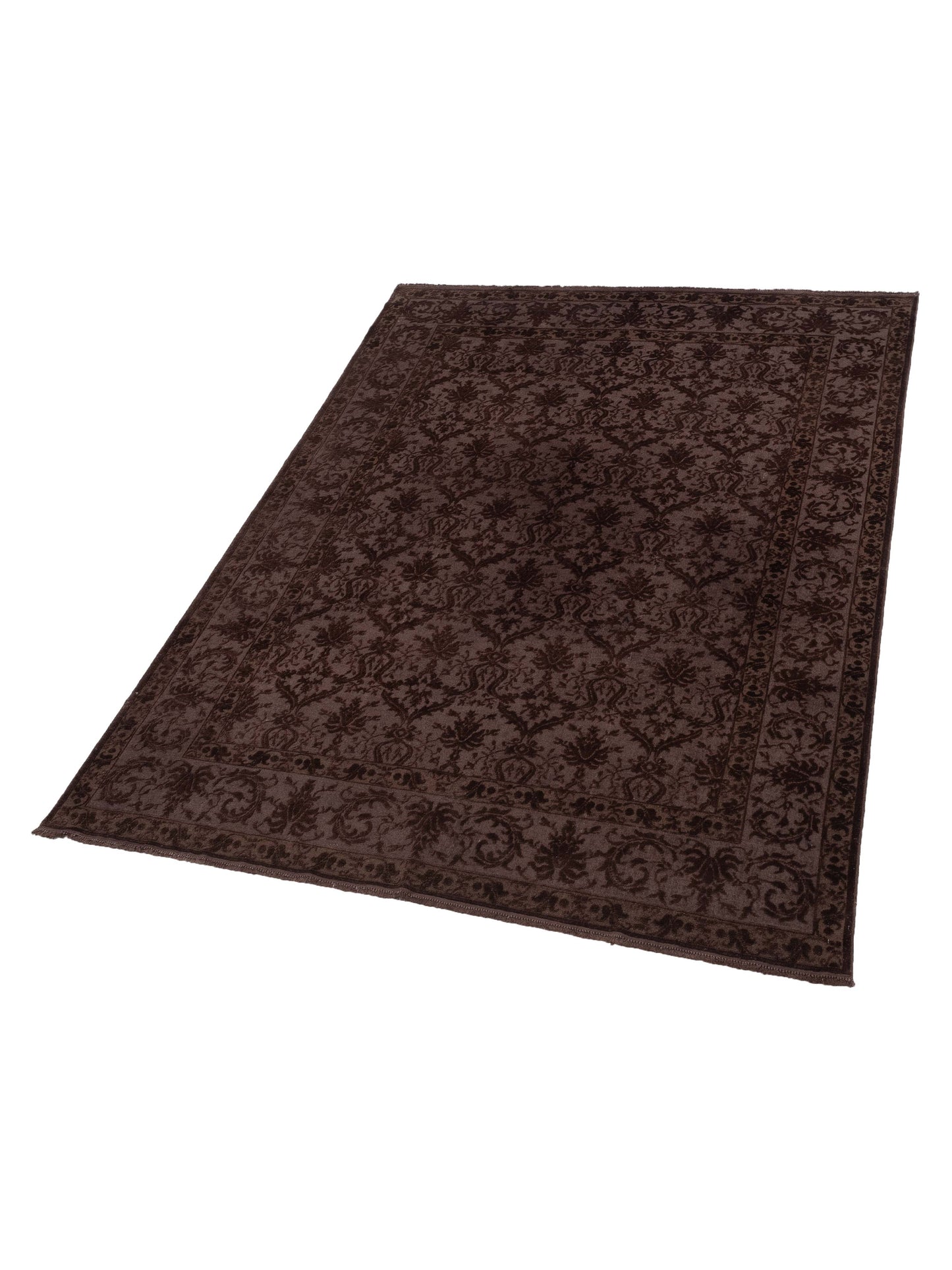 Vintage Dark Brown 8.2x10.7 Hand Knotted Rug
