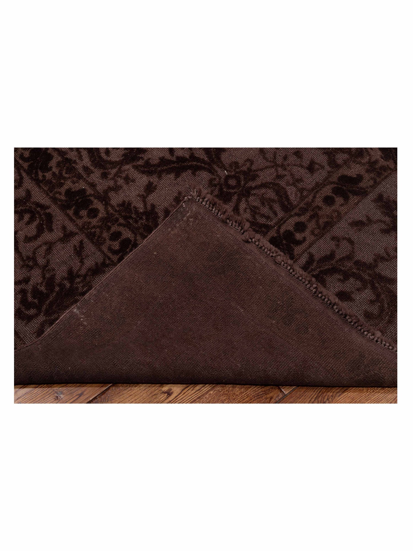Vintage Dark Brown 8.2x10.7 Hand Knotted Rug