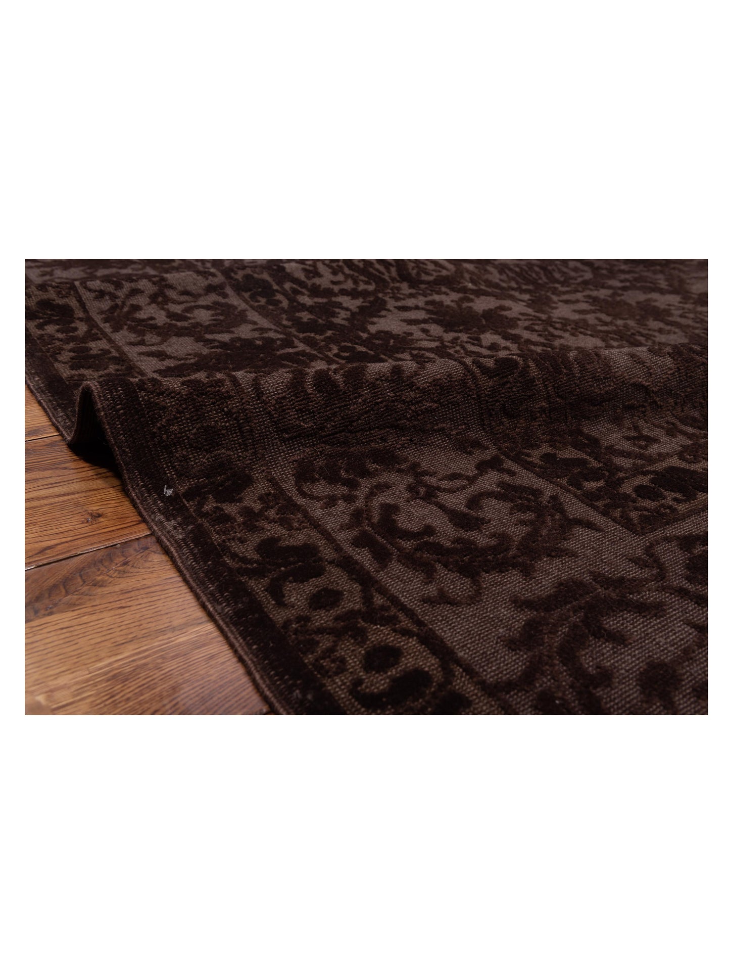 Vintage Dark Brown 8.2x10.7 Hand Knotted Rug