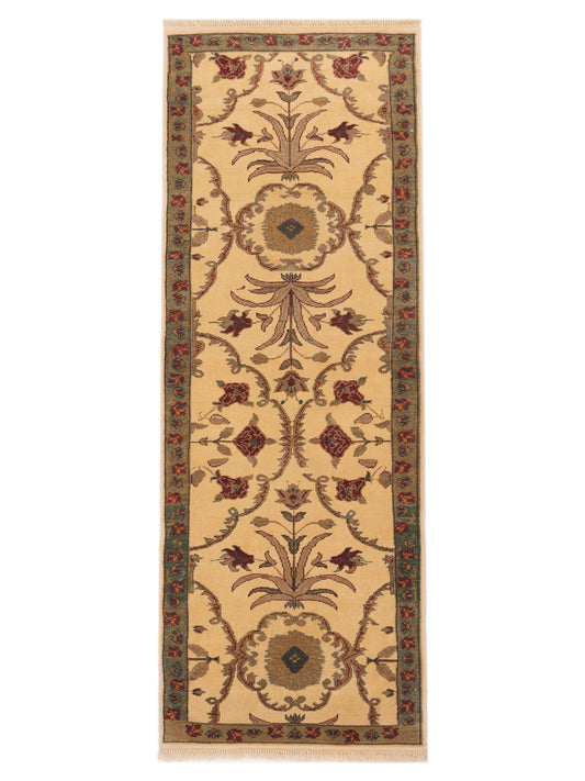 Pasha Antique Loom  Ivory Green Traditional