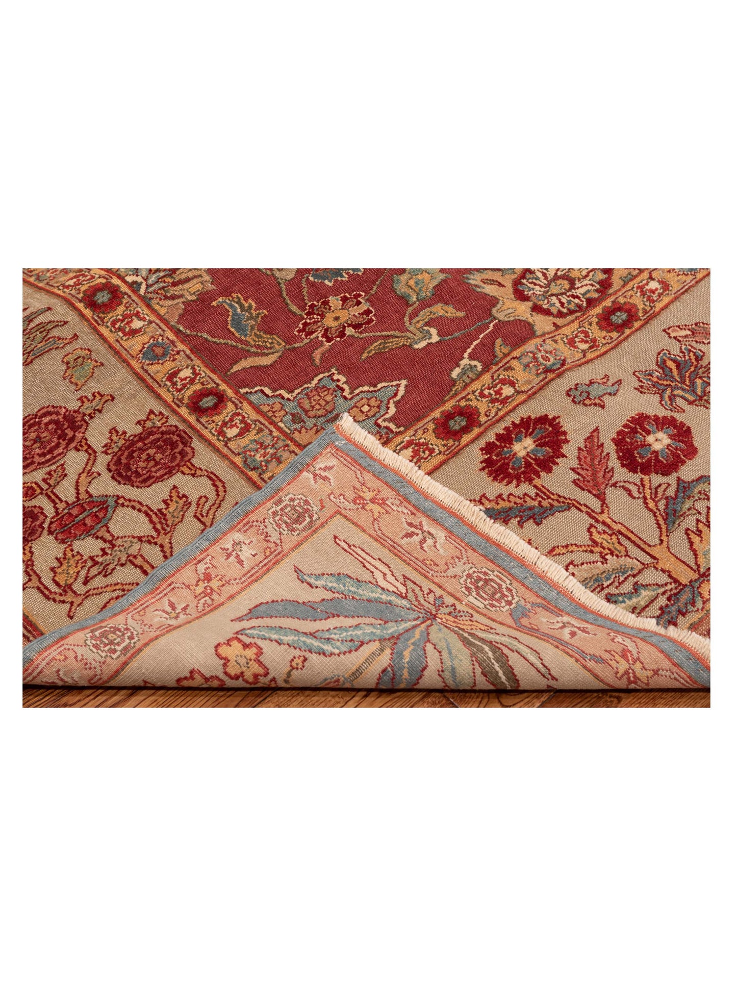 Antiqua Loom Red Cream 9.4x13.3 Hand Knotted Rug
