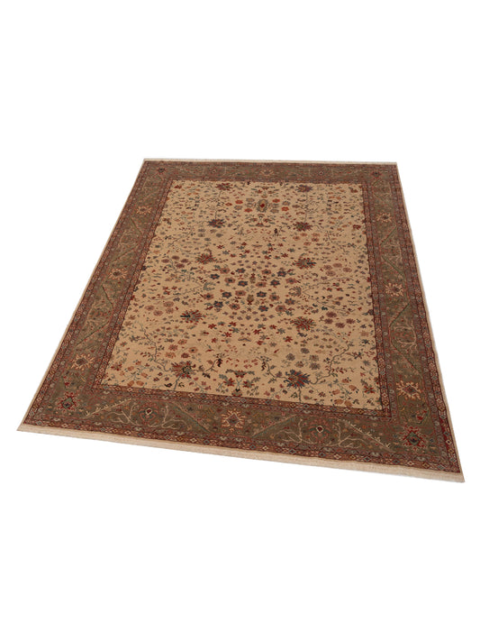 Antiqua Loom Ivory Green 10x12.5 Hand Knotted Rug