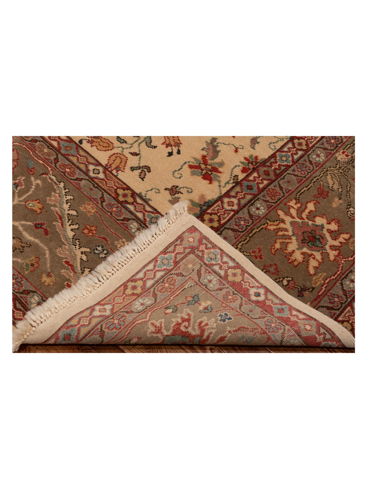 Antiqua Loom Ivory Green 10x12.5 Hand Knotted Rug