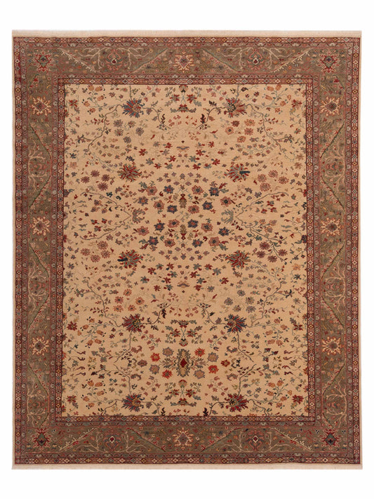 Pasha Antique Loom  Ivory Green Traditional