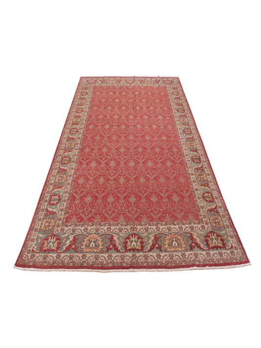 Antiqua Loom Rust Sage Green 10.2x13.10 Hand Knotted Rug