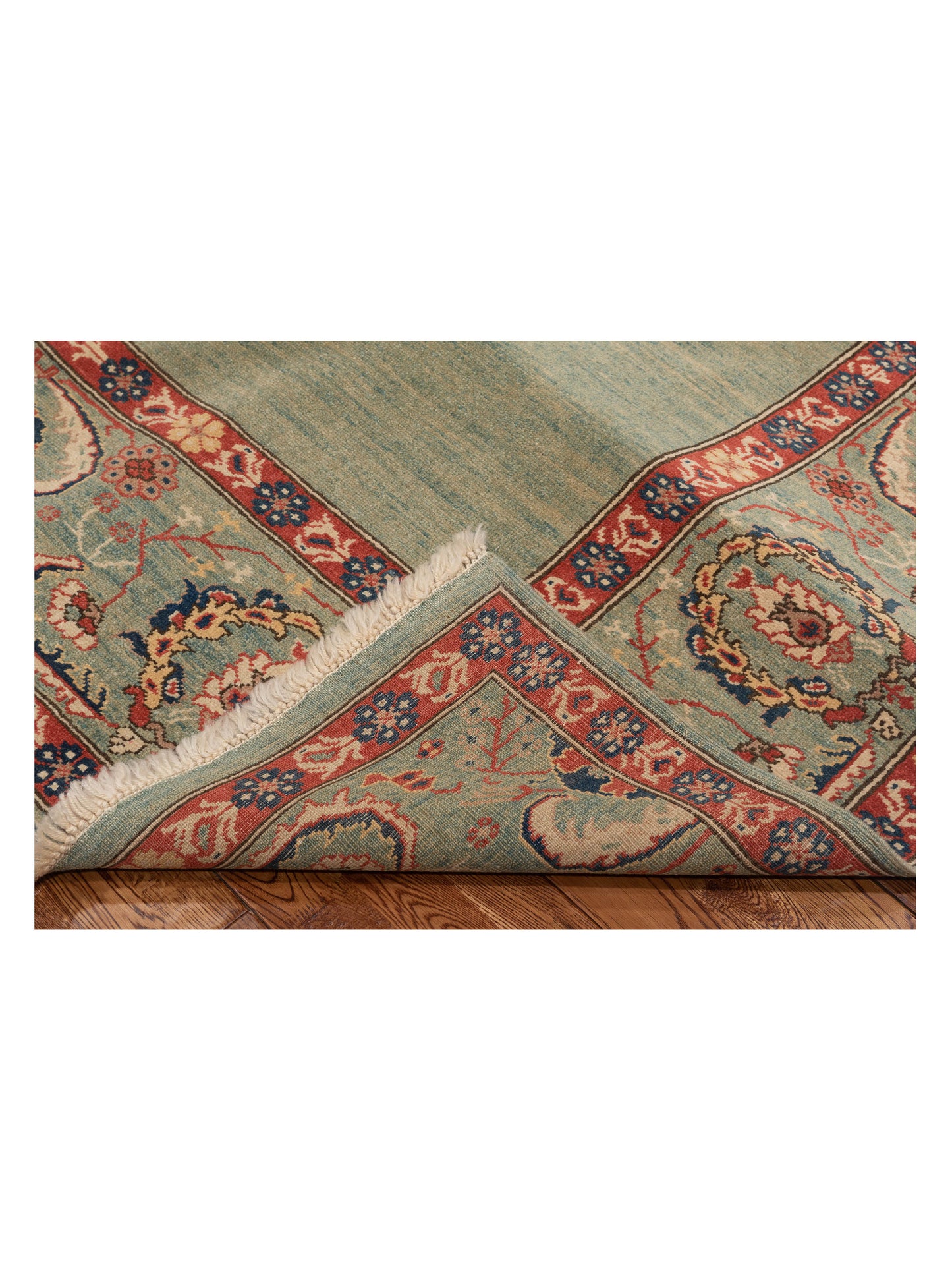 Antiqua Loom Green 6.9x6.10 Hand Knotted Rug