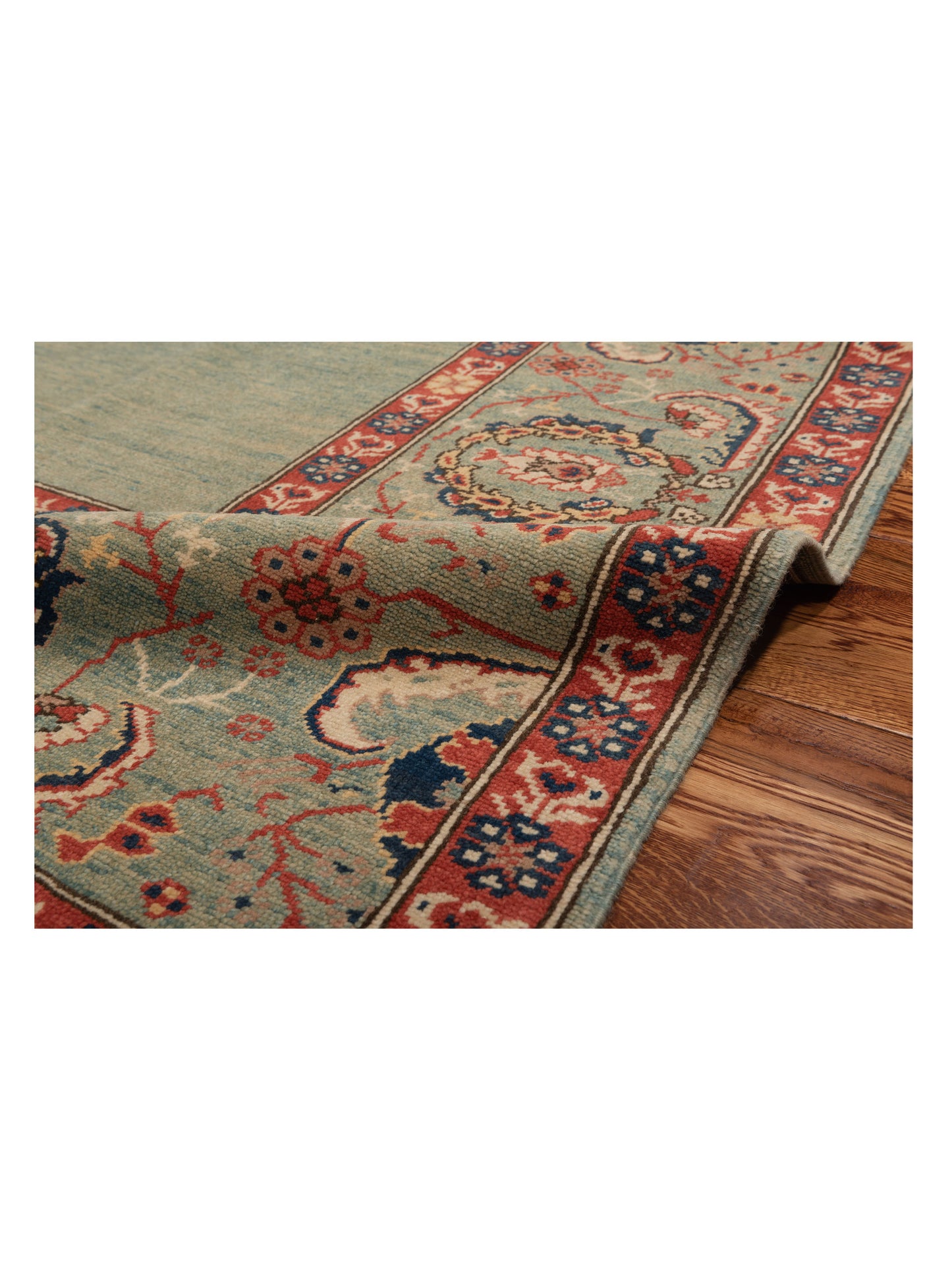 Antiqua Loom Green 6.9x6.10 Hand Knotted Rug