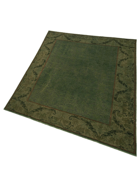 Vintage Green 6.10x8.1 Hand Knotted Rug