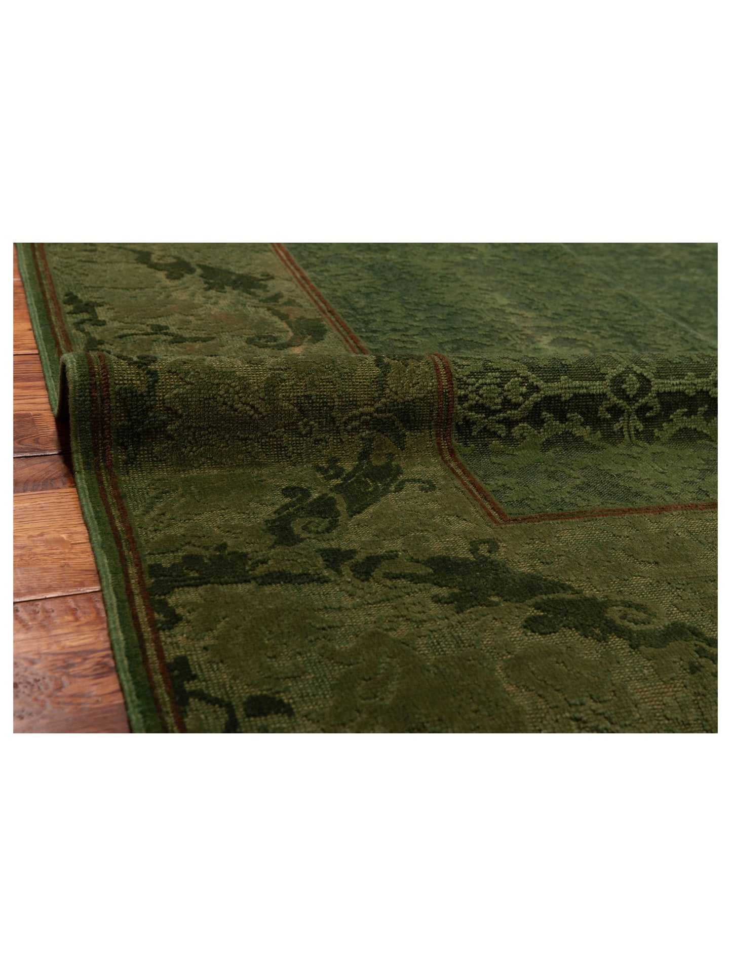 Vintage Green 6.10x8.1 Hand Knotted Rug