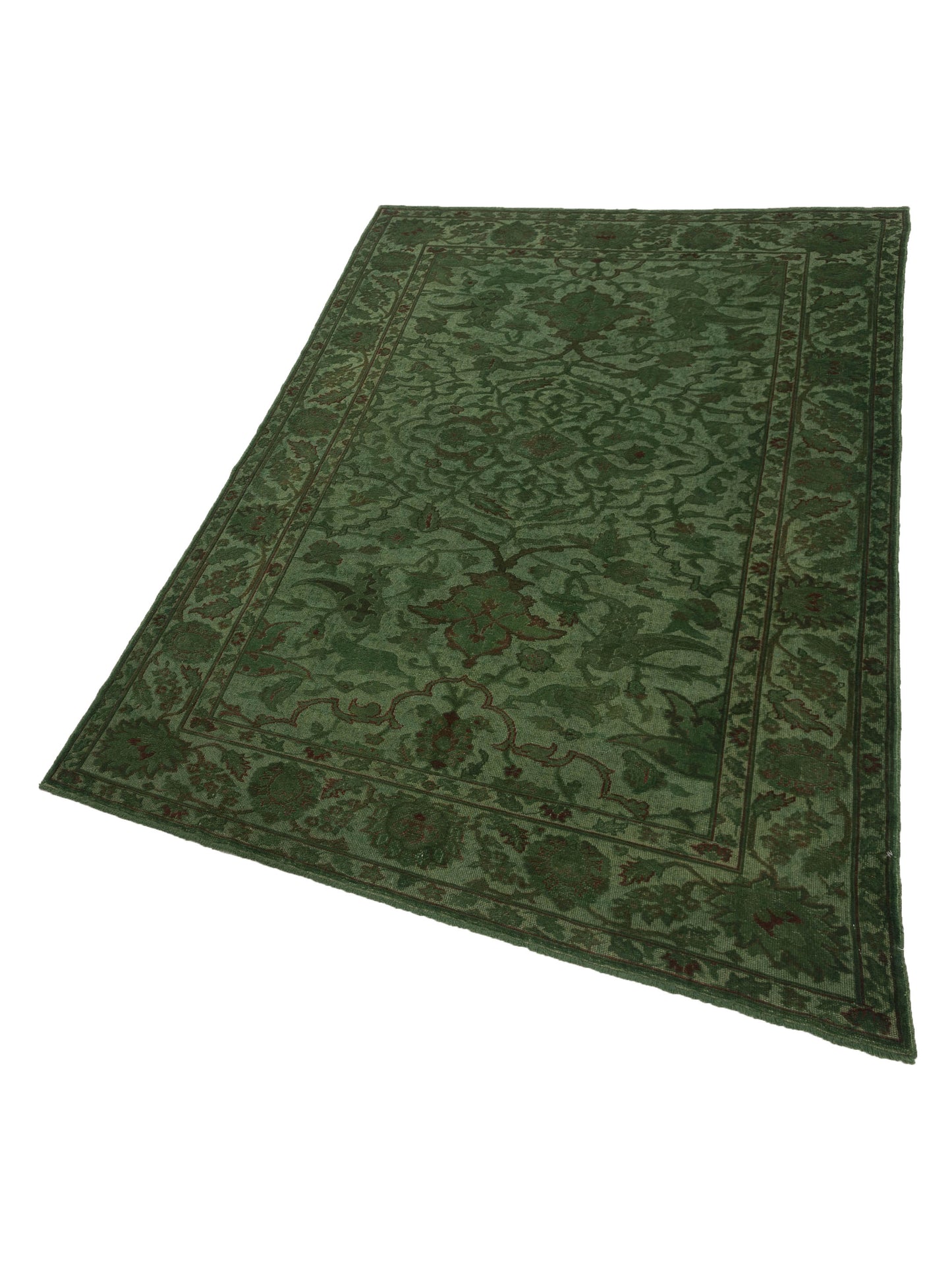 Vintage Green 6.4x9.4 Hand Knotted Rug