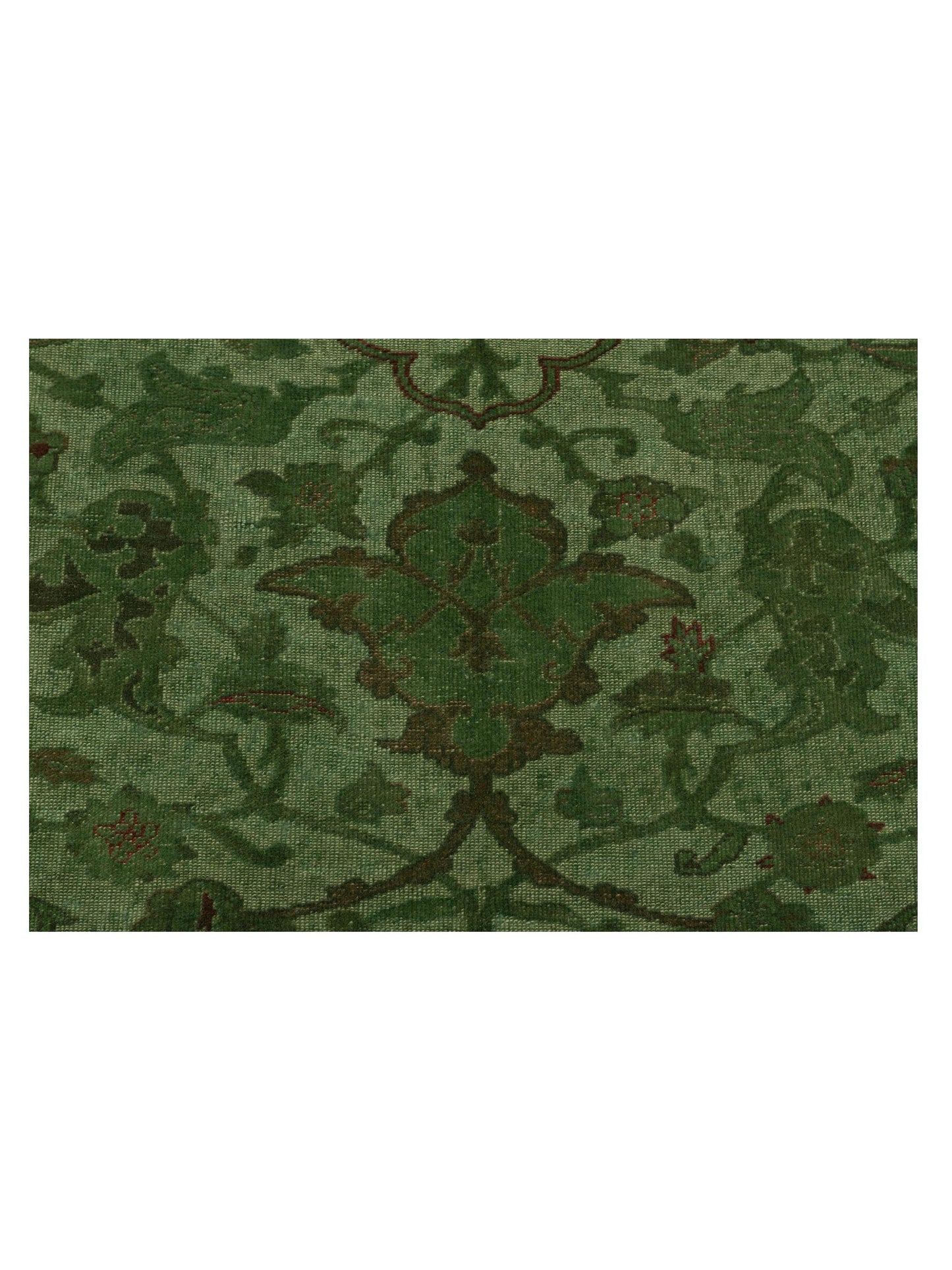 Vintage Green 6.4x9.4 Hand Knotted Rug