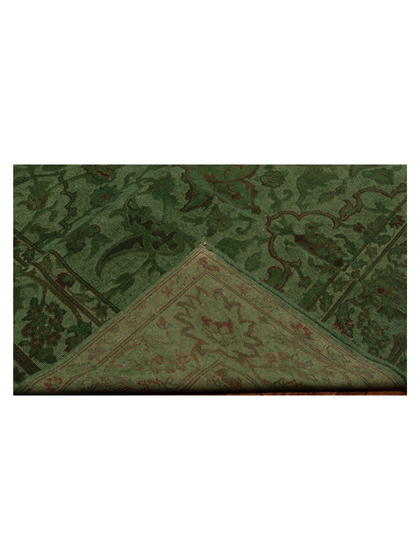 Vintage Green 6.4x9.4 Hand Knotted Rug