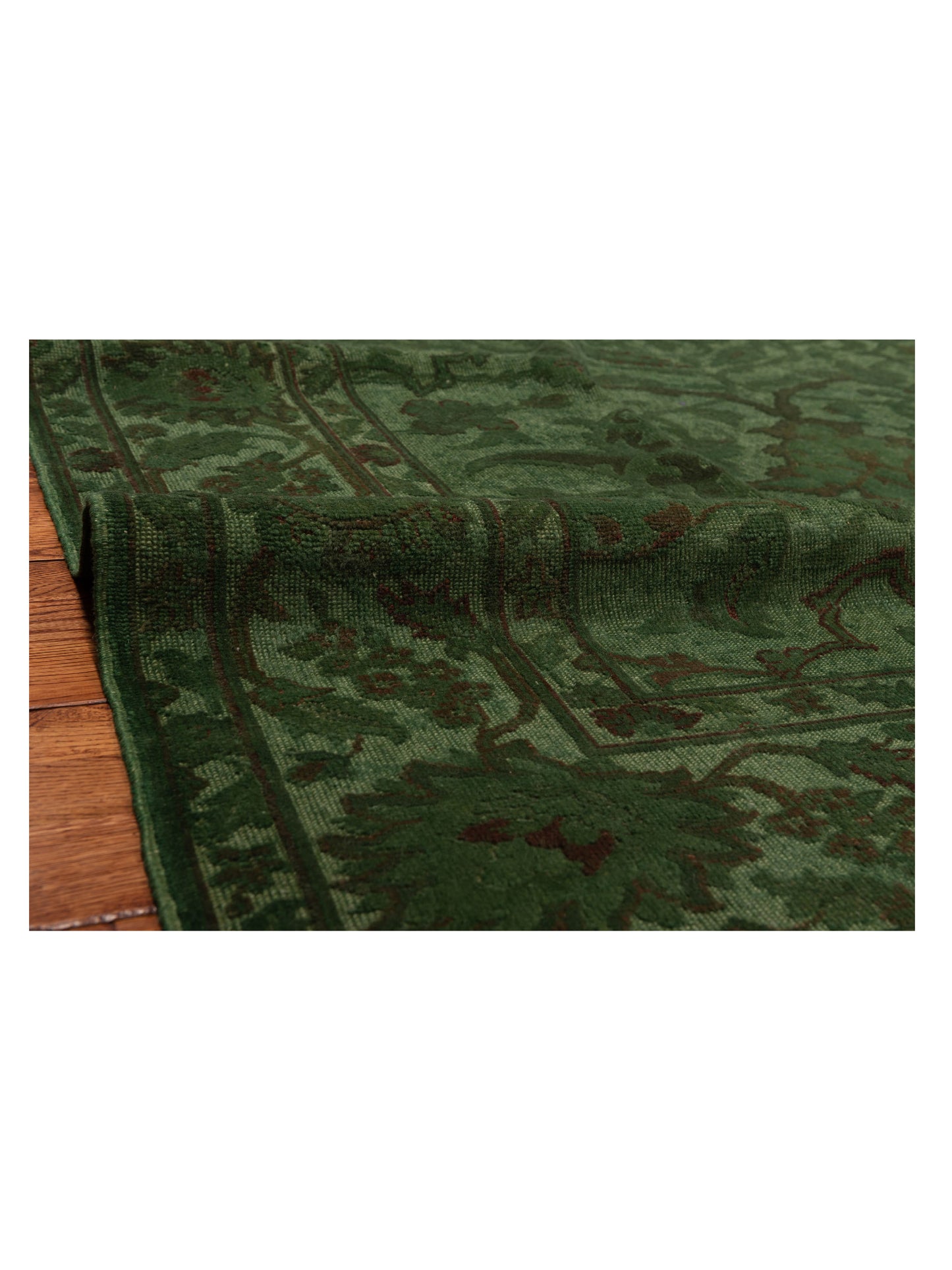 Vintage Green 6.4x9.4 Hand Knotted Rug