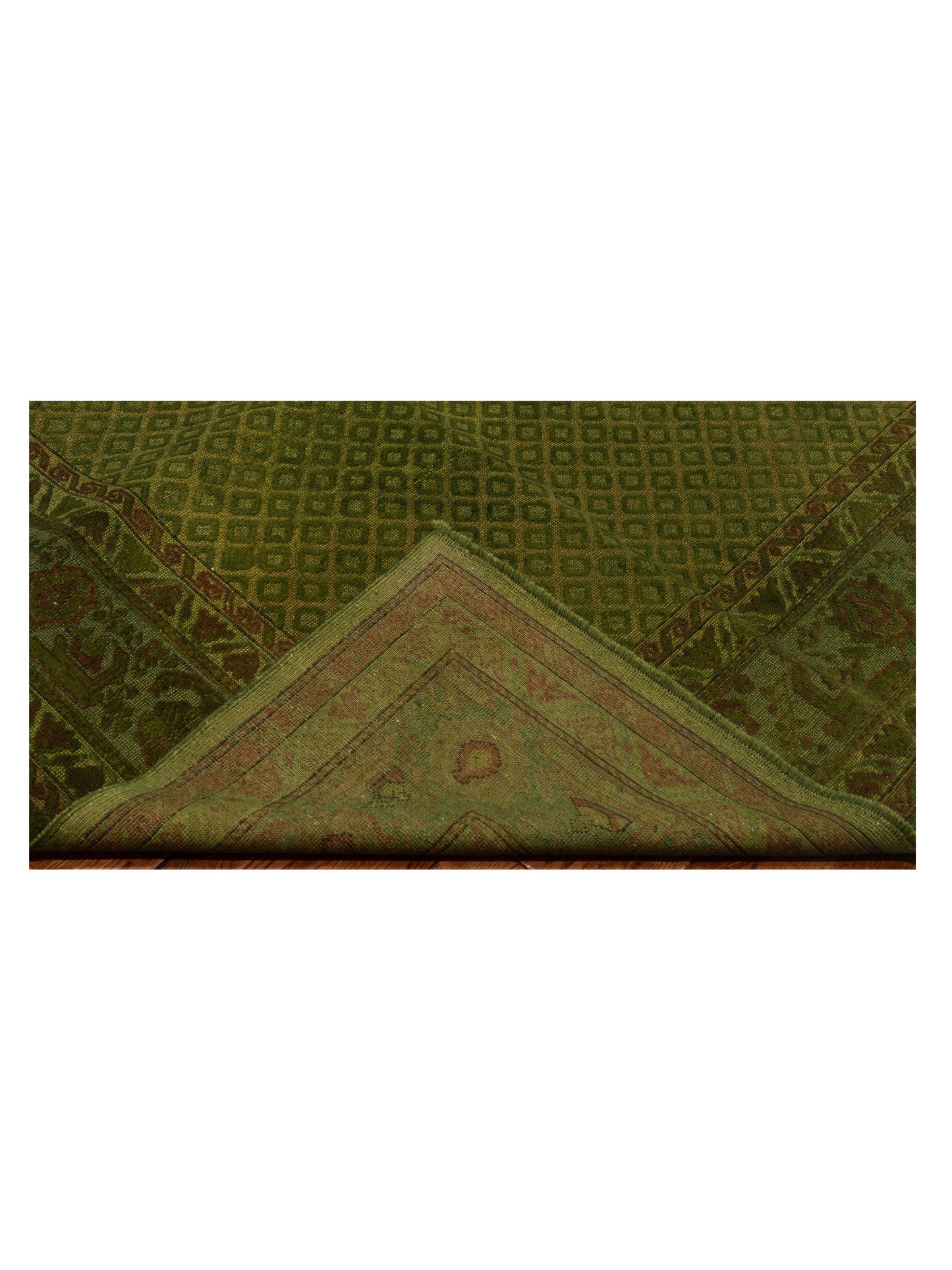 Vintage Green 6.6x8 Hand Knotted Rug