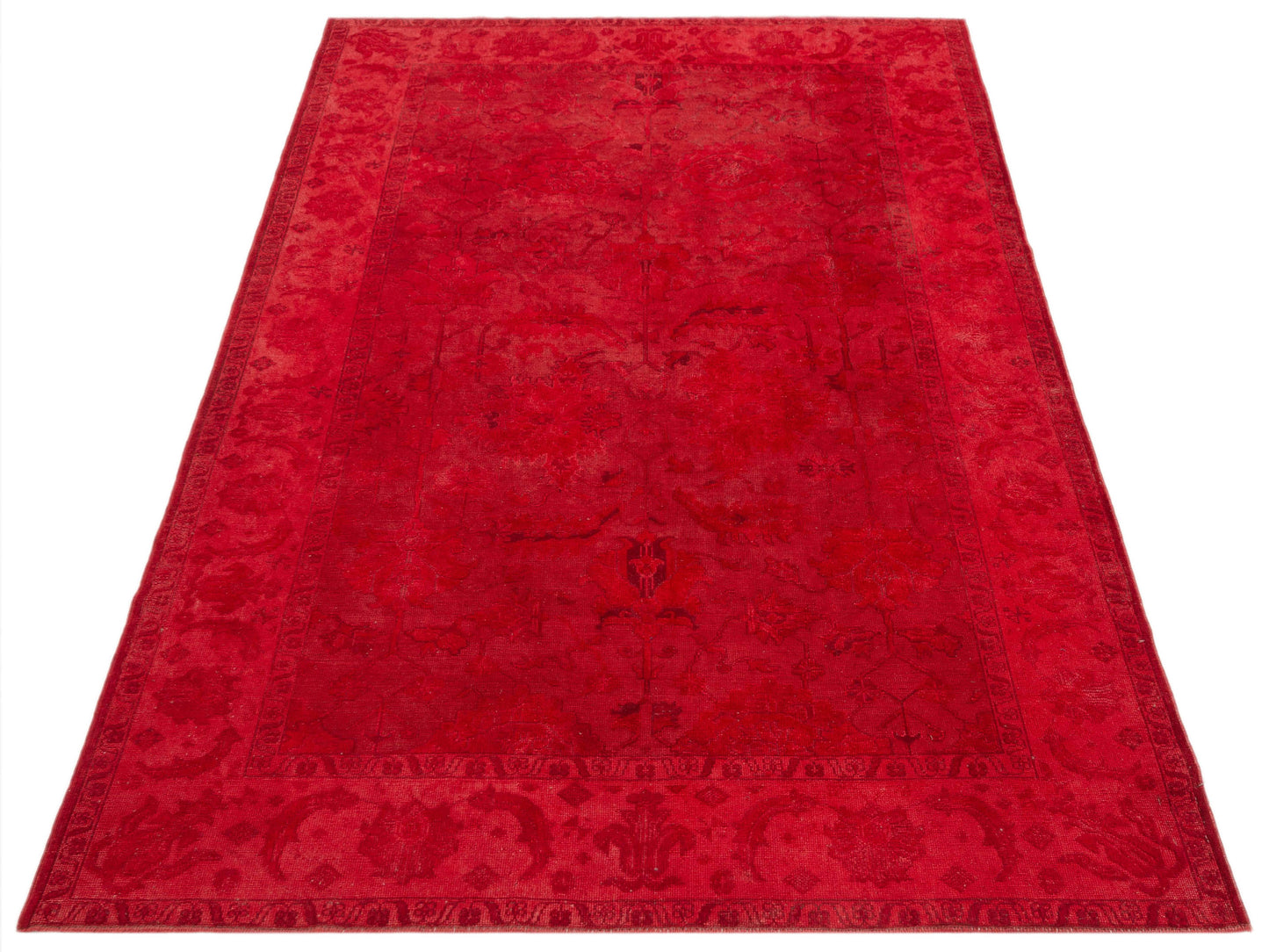 Vintage Red 6x8.9 Hand Knotted Rug