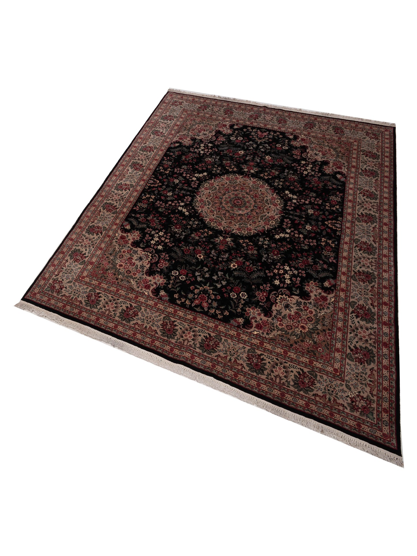 Artalya Black Beige 7.8x10.1 Hand Knotted Rug