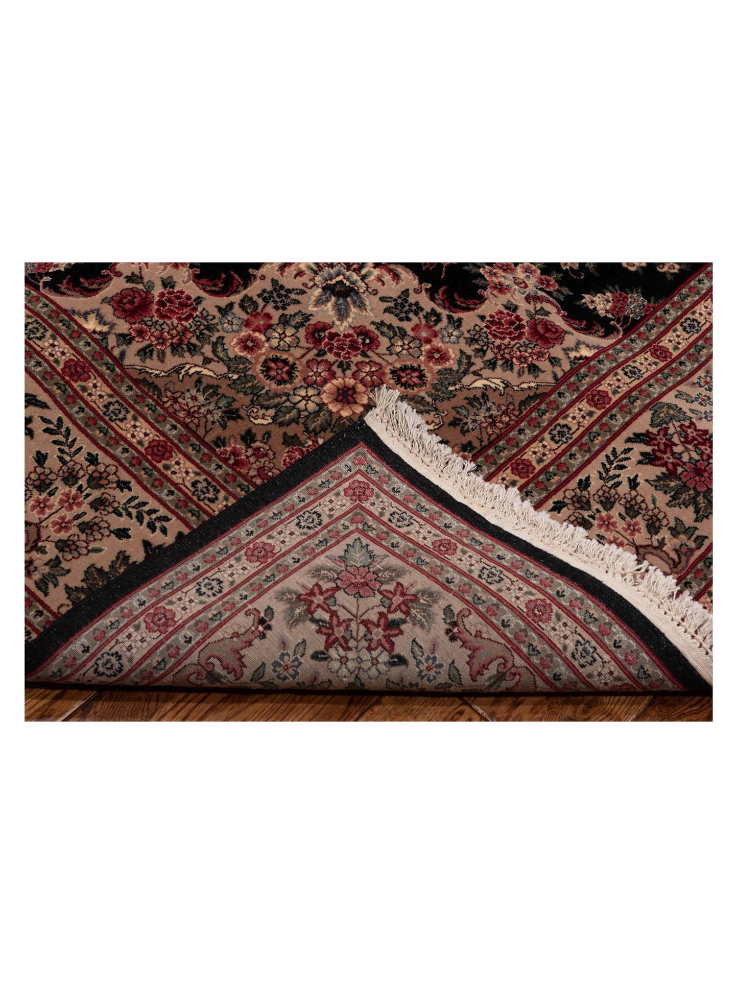 Artalya Black Beige 7.8x10.1 Hand Knotted Rug