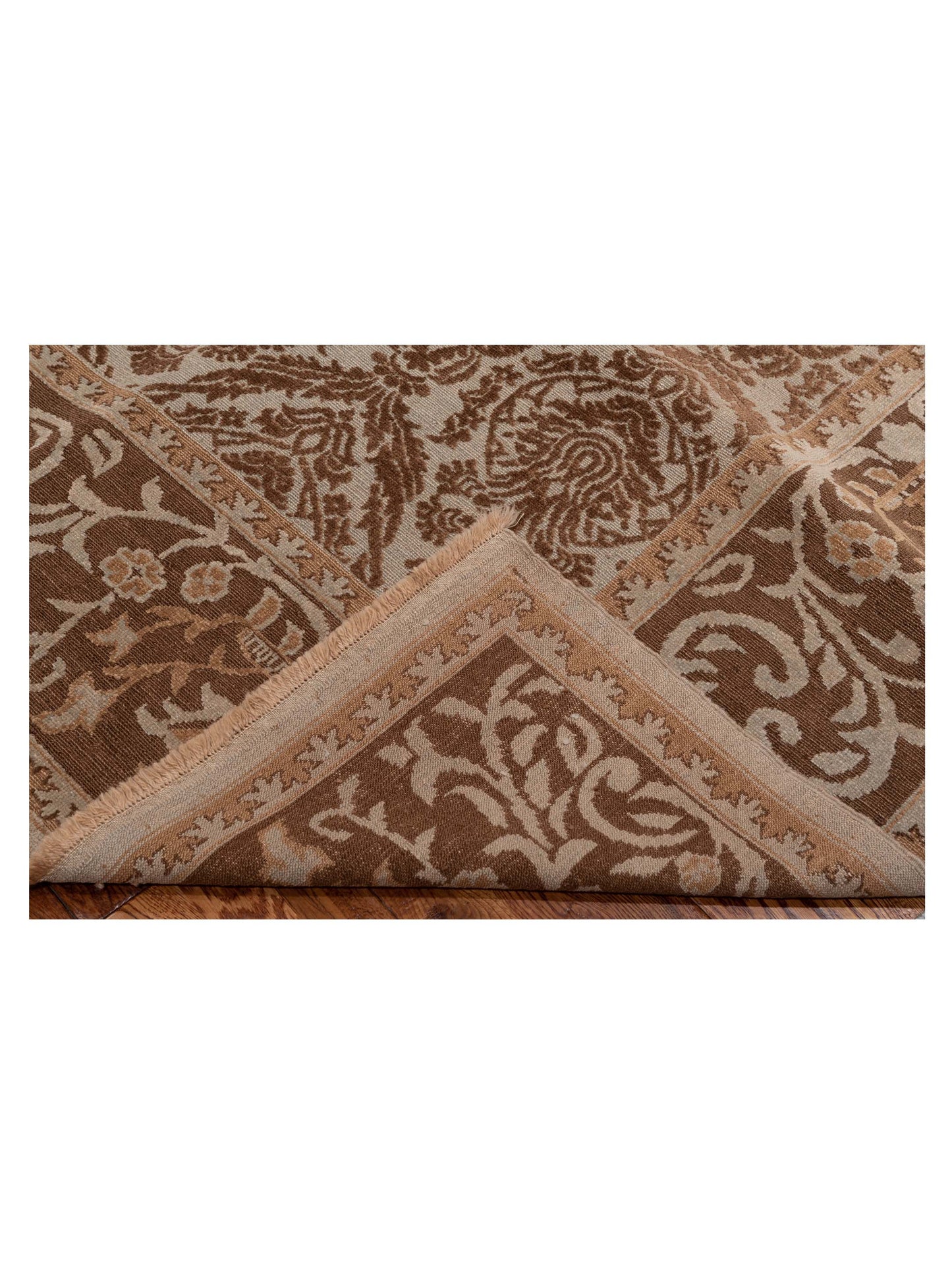 Defnera Silver Brown 9.4x11.10 Hand Knotted Rug