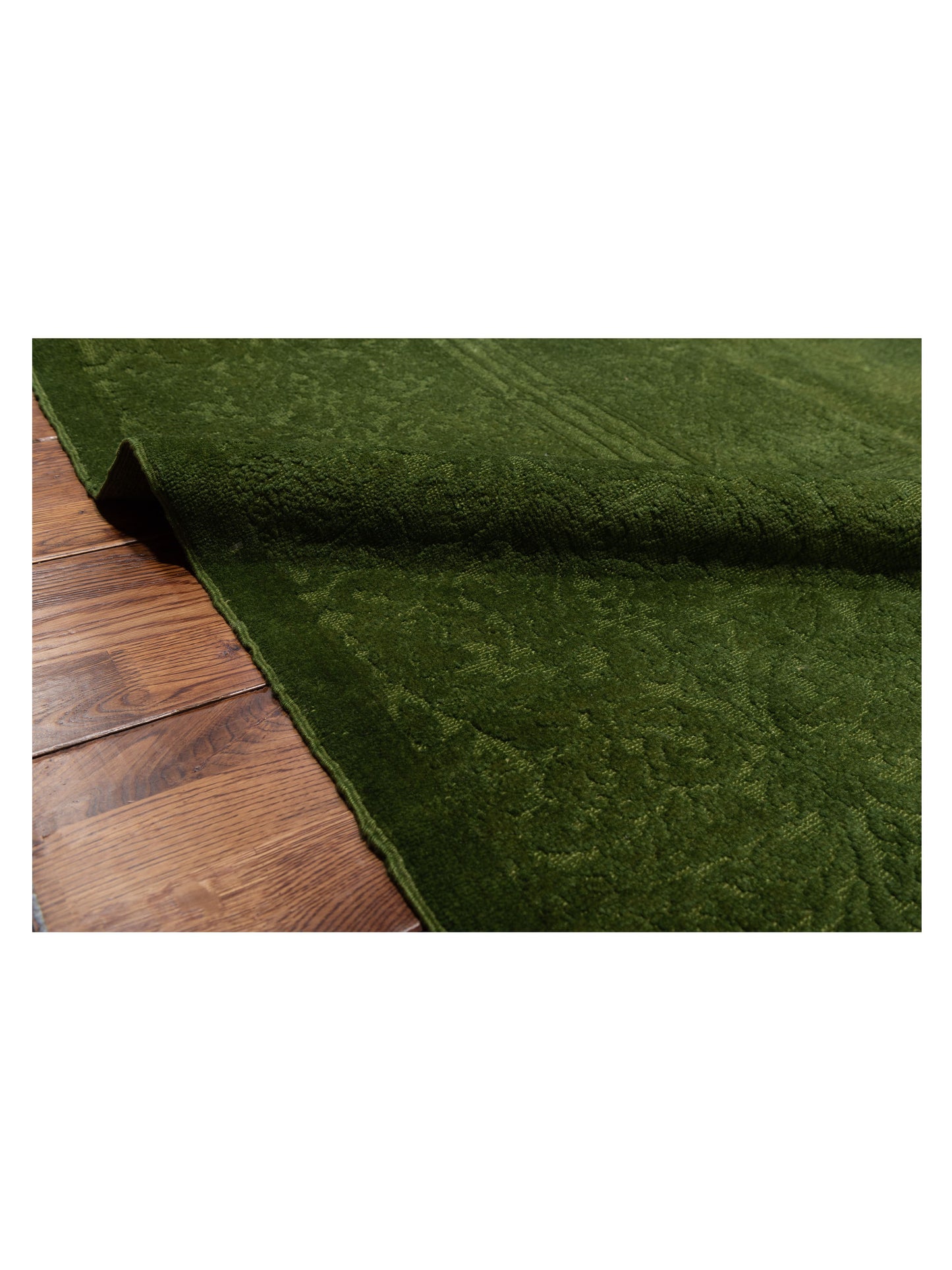 Rechromia Green Green 9.4x11.10 Hand Knotted Rug