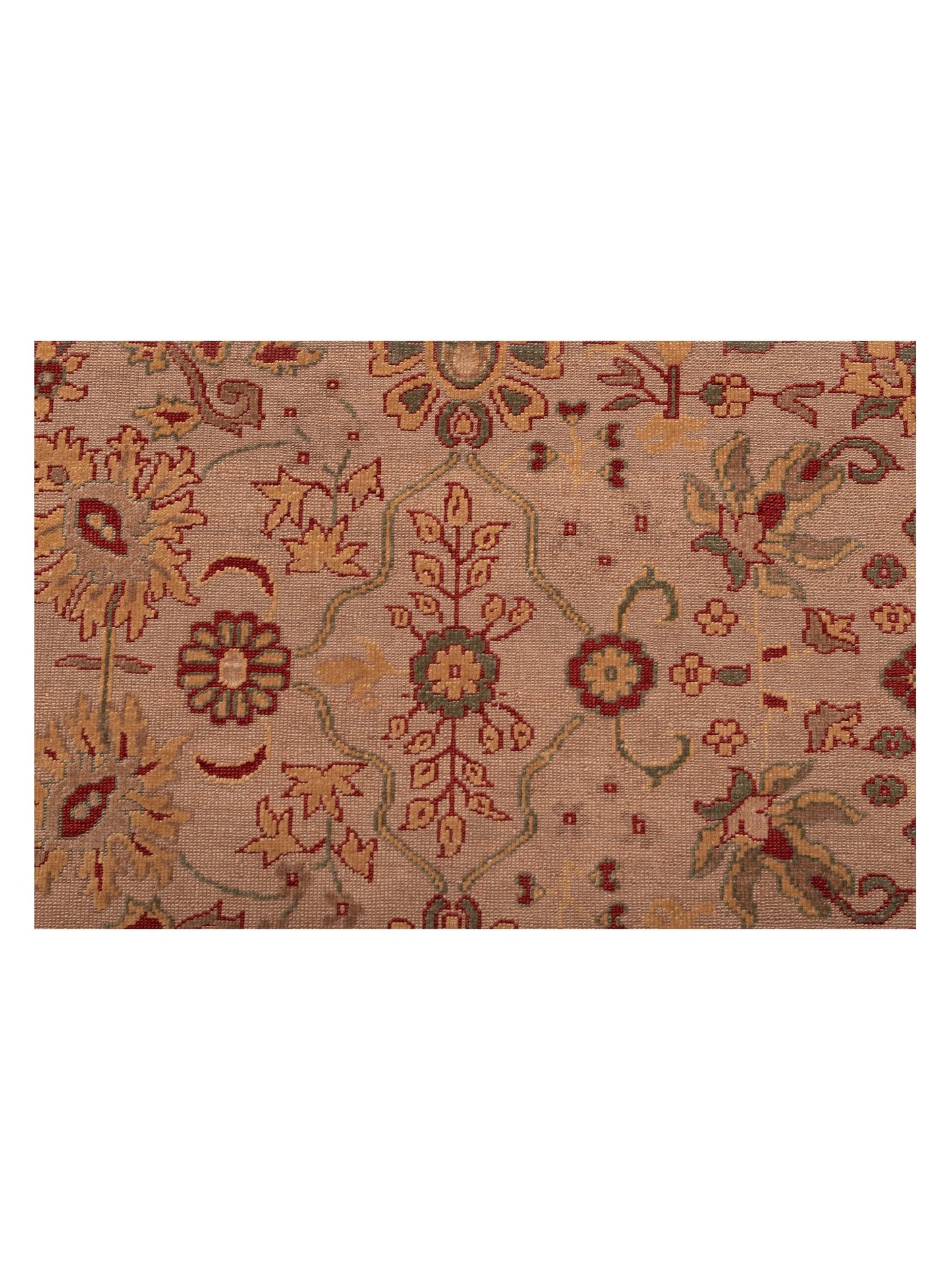 Antiqua Loom Taupe Red 9.4x12.2 Hand Knotted Rug