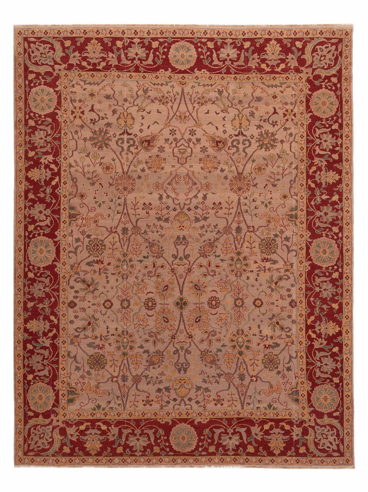 Pasha Antique Loom  Taupe Red Traditional