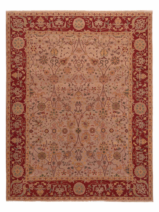 Pasha Antique Loom  Taupe Red Traditional