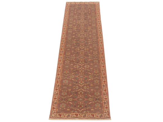 Antiqua Loom Purple Ivory 2.6x10.1 Hand Knotted Rug