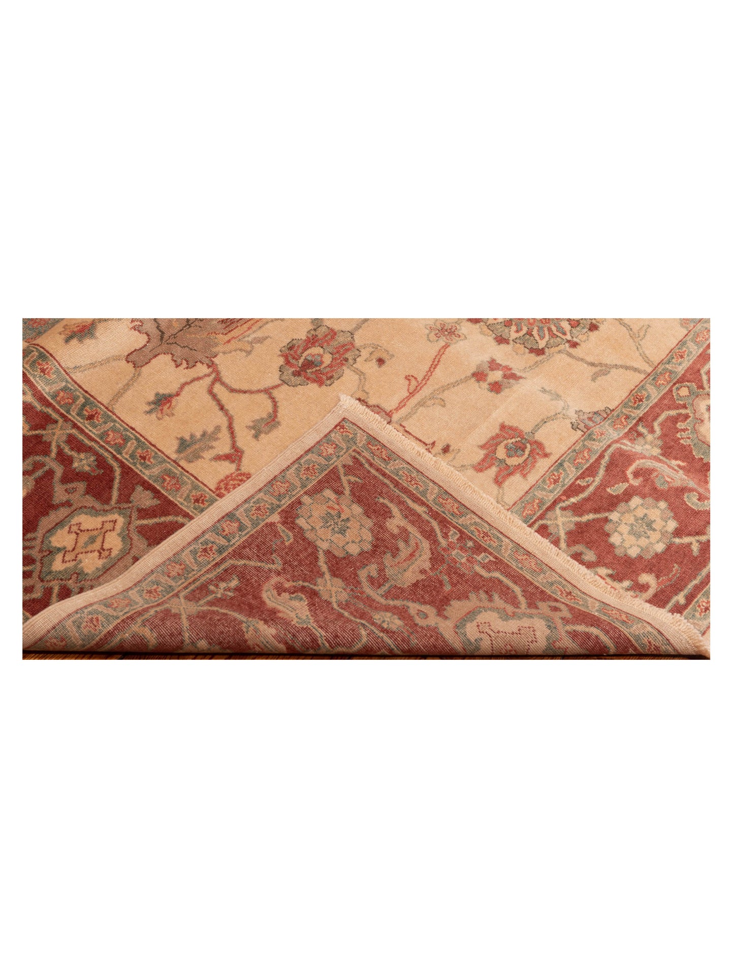 Antiqua Loom Beige Burgundy 6.10x9.9 Hand Knotted Rug