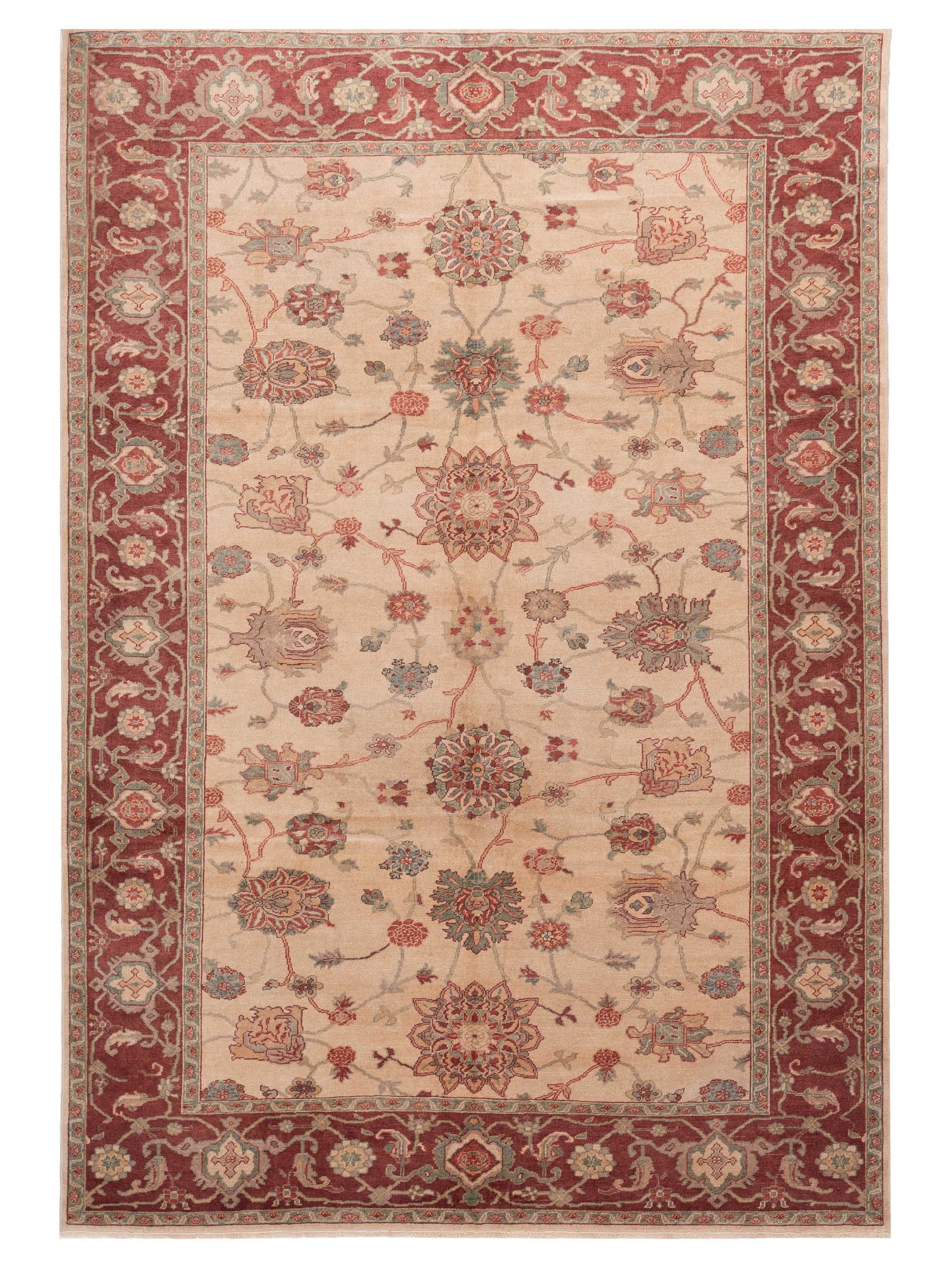 Pasha Antique Loom  Beige Burgundy Traditional