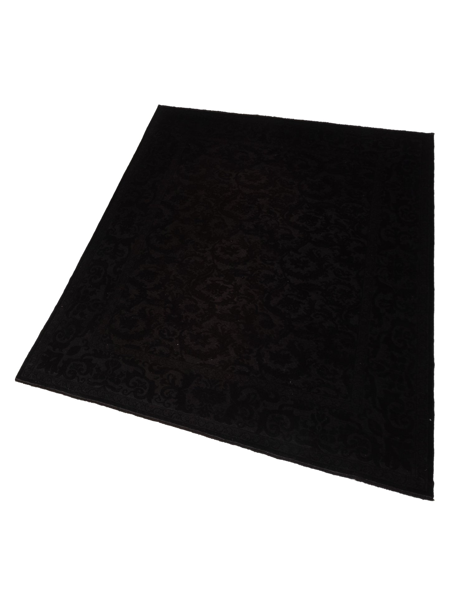 Vintage Black 8.3x10.1 Hand Knotted Rug