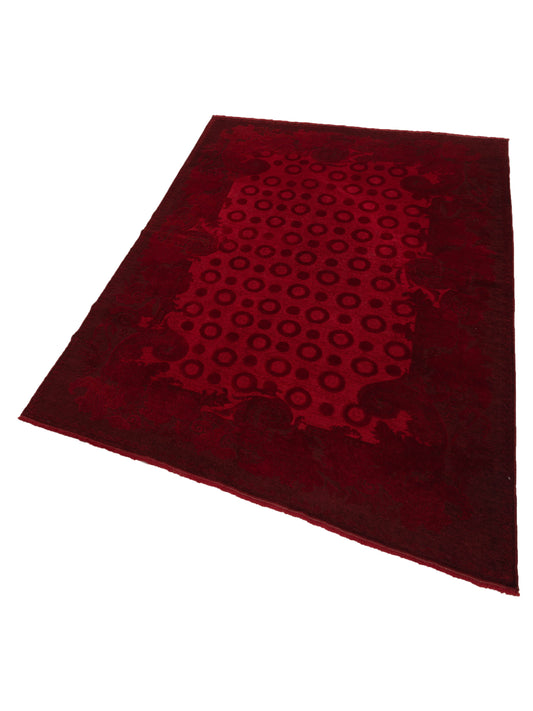 Vintage Red 6.10x9.5 Hand Knotted Rug