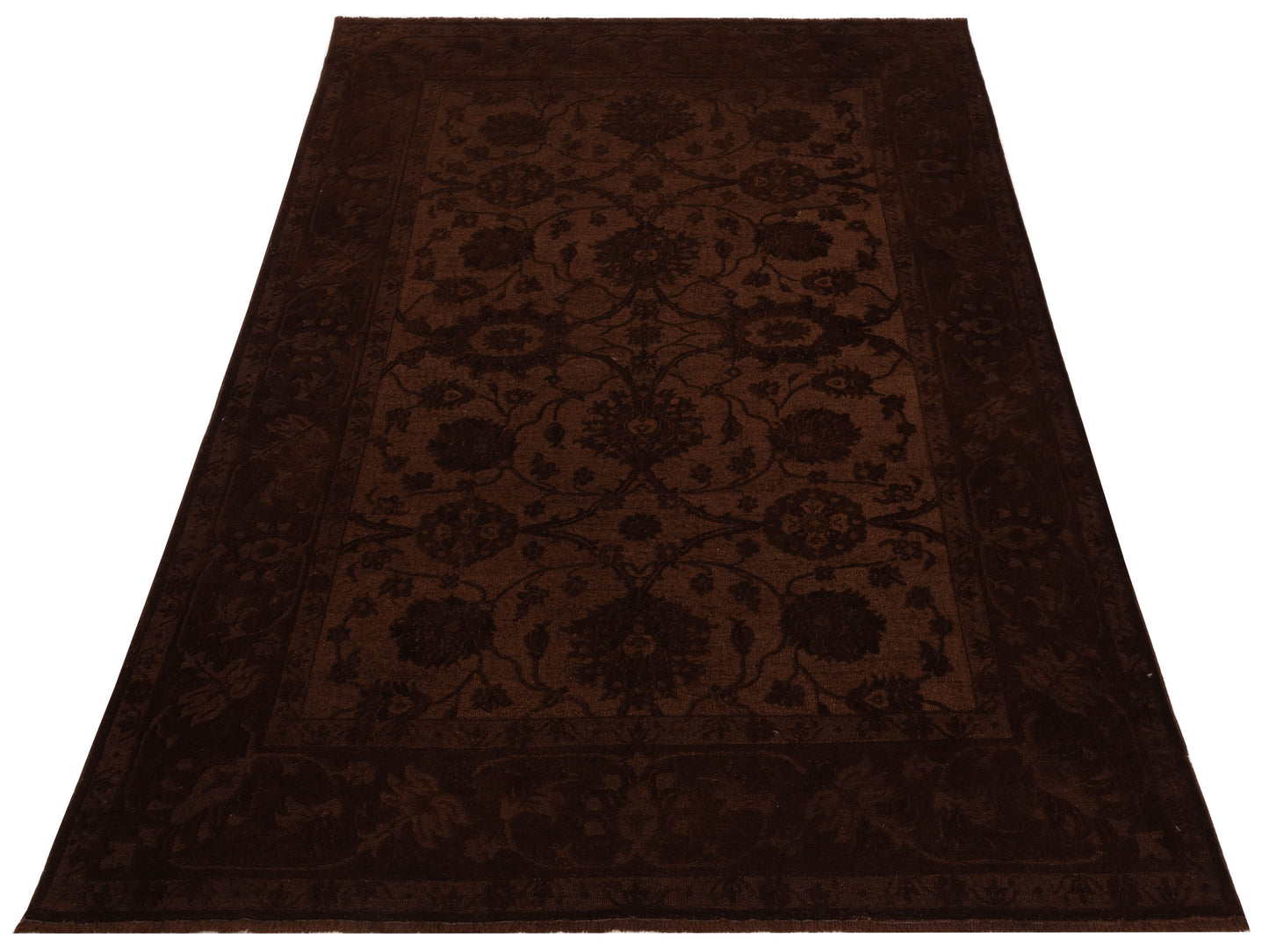 Vintage Dark Brown 6.10x9.8 Hand Knotted Rug