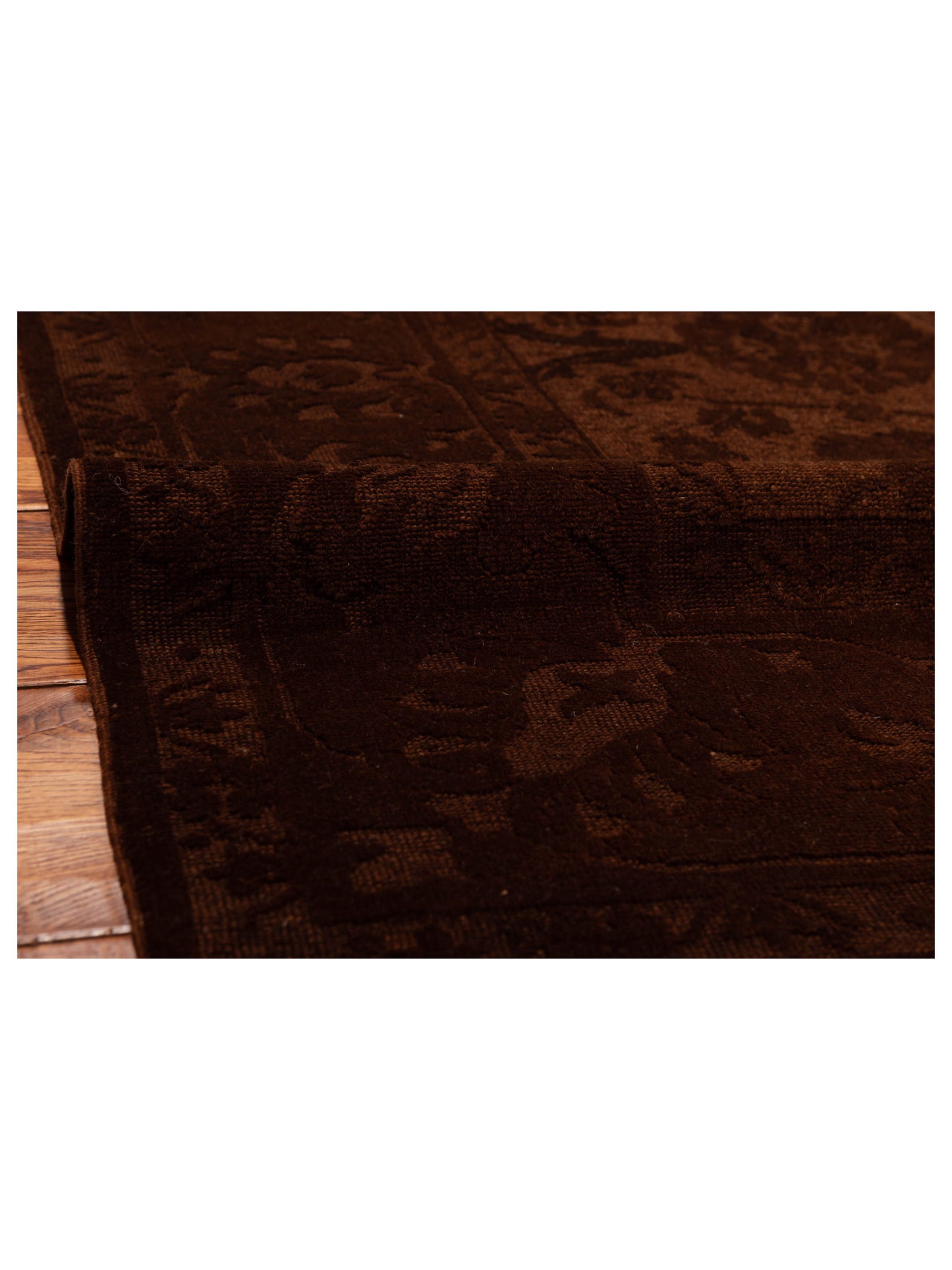 Vintage Dark Brown 6.10x9.8 Hand Knotted Rug