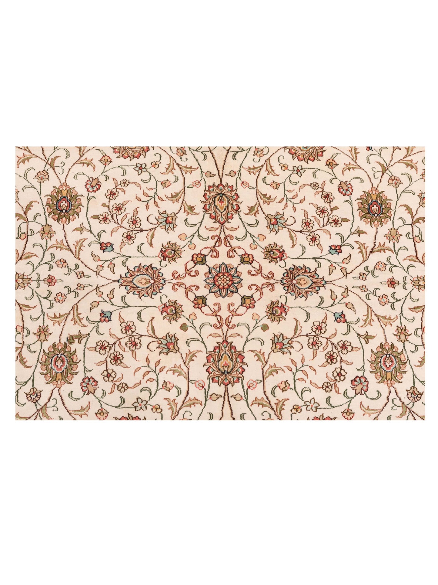 Pure Silk Ivory Ivory 6x6.2 Hand Knotted Rug
