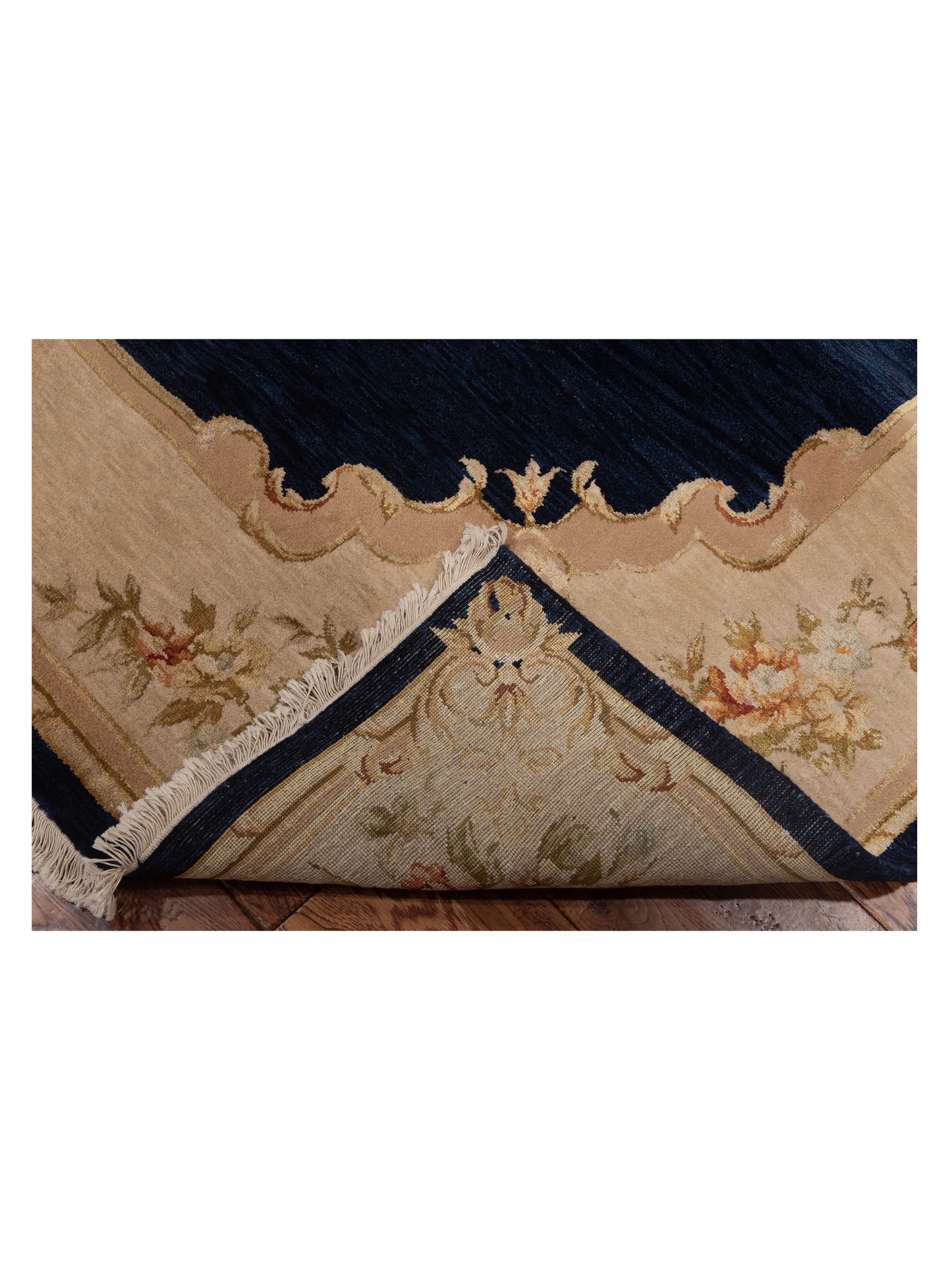 Javira Silk Blue Ivory 7.10x9.10 Hand Knotted Rug