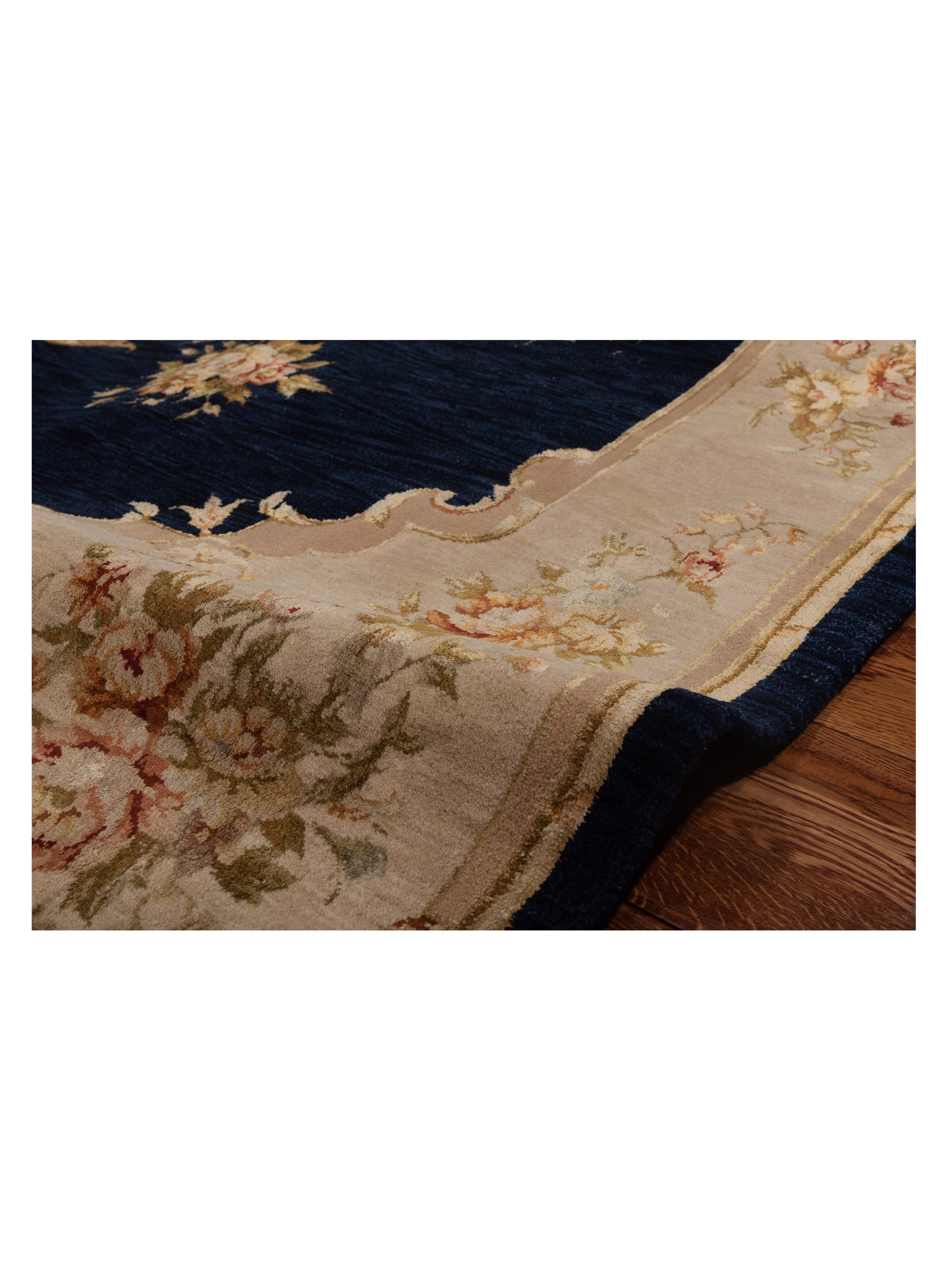 Javira Silk Blue Ivory 7.10x9.10 Hand Knotted Rug