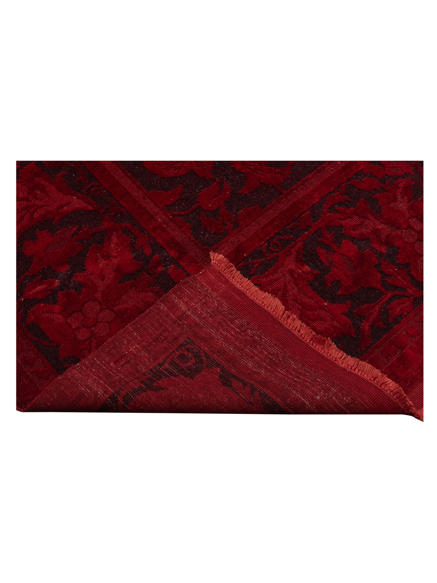 Vintage Charcoal Red 10x14.4 Hand Knotted Rug