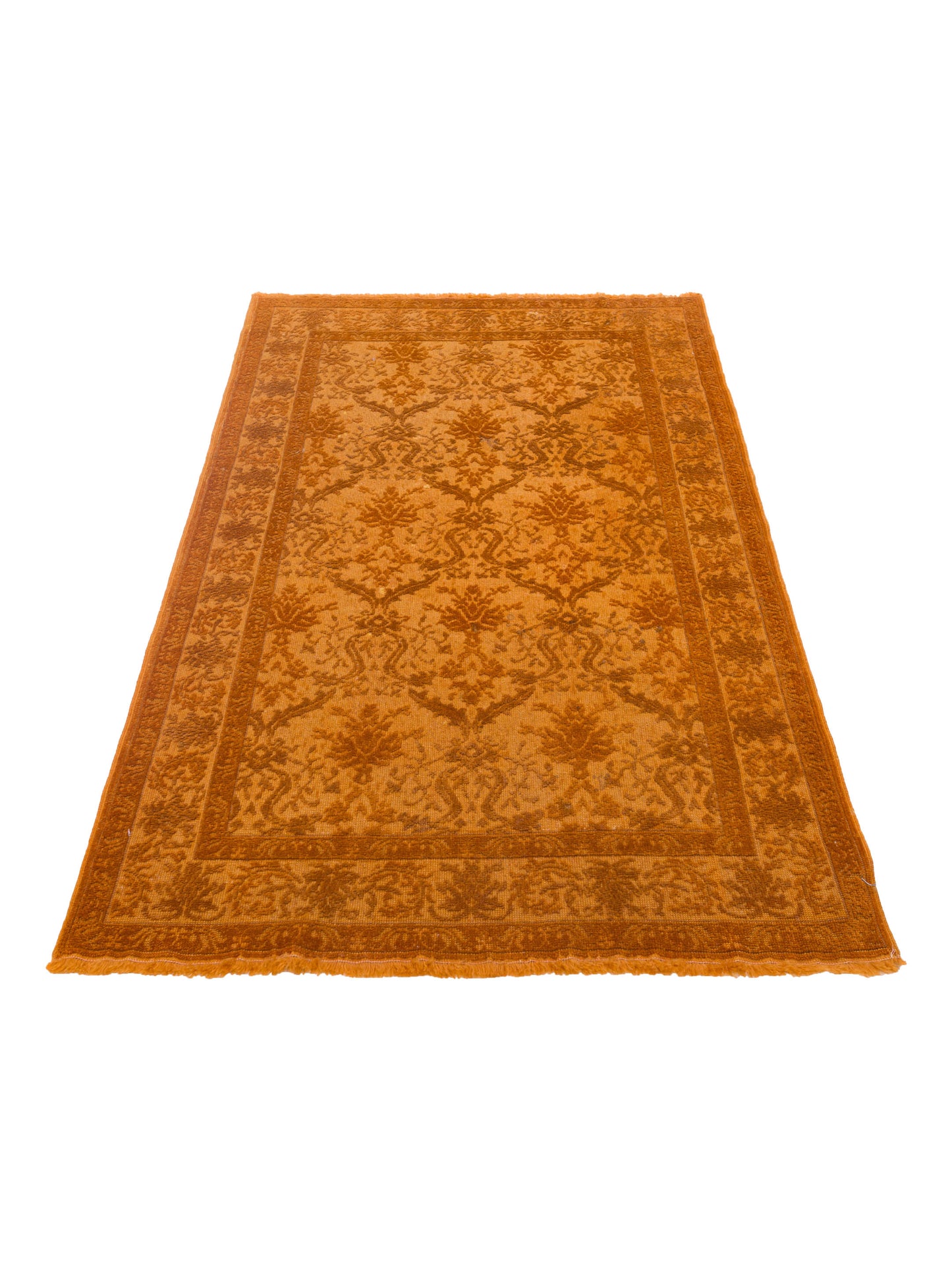 Vintage Orange 4x5.8 Hand Knotted Rug
