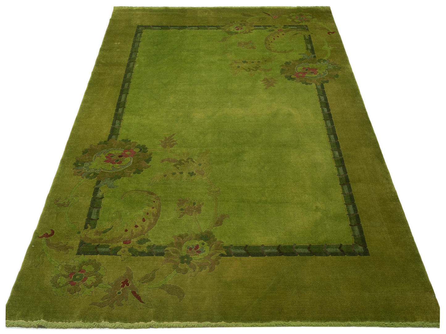 Vintage Green 8.7x11 Hand Knotted Rug