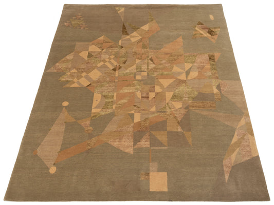 Tenzari Silver 8x10 Hand Knotted Rug