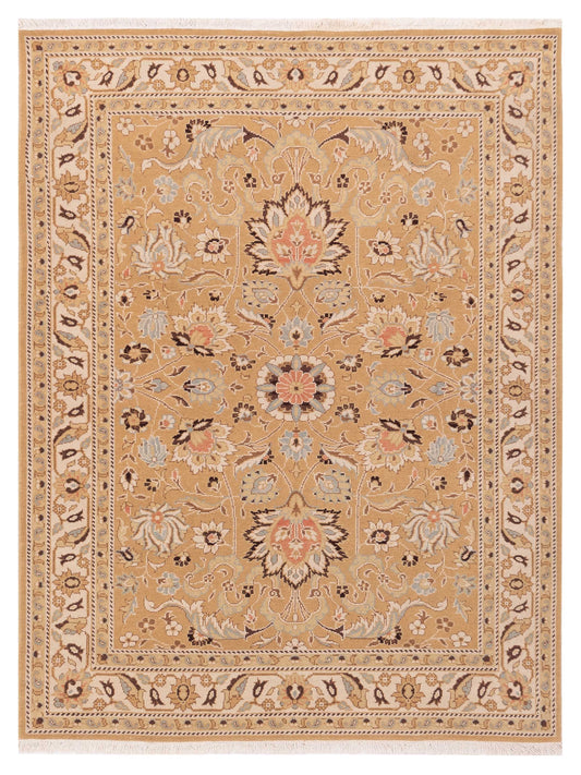 Petalyn Gold Ivory 4.7x6.4 Hand Knotted Rug