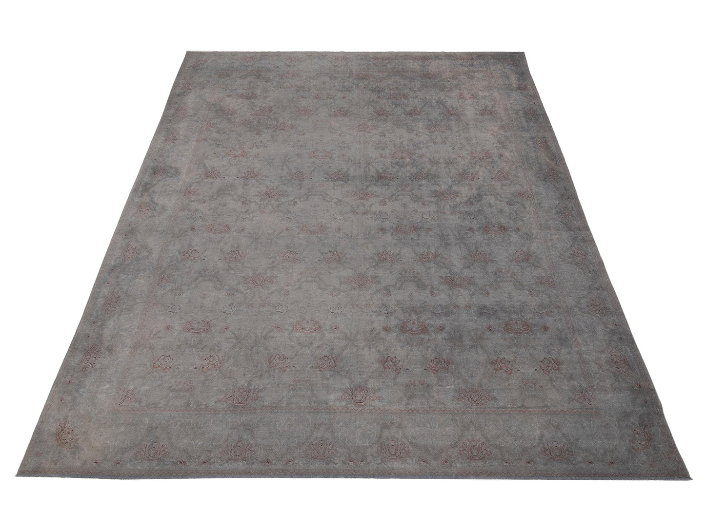 Vintage Gray 12x14.8 Hand Knotted Rug