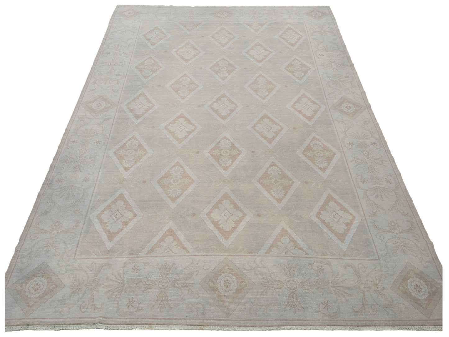 Vintage Silver 9.5x12.4 Hand Knotted Rug