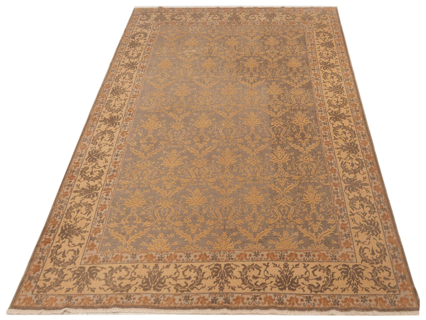 Vintage Silver 4.10x6.2 Hand Knotted Rug