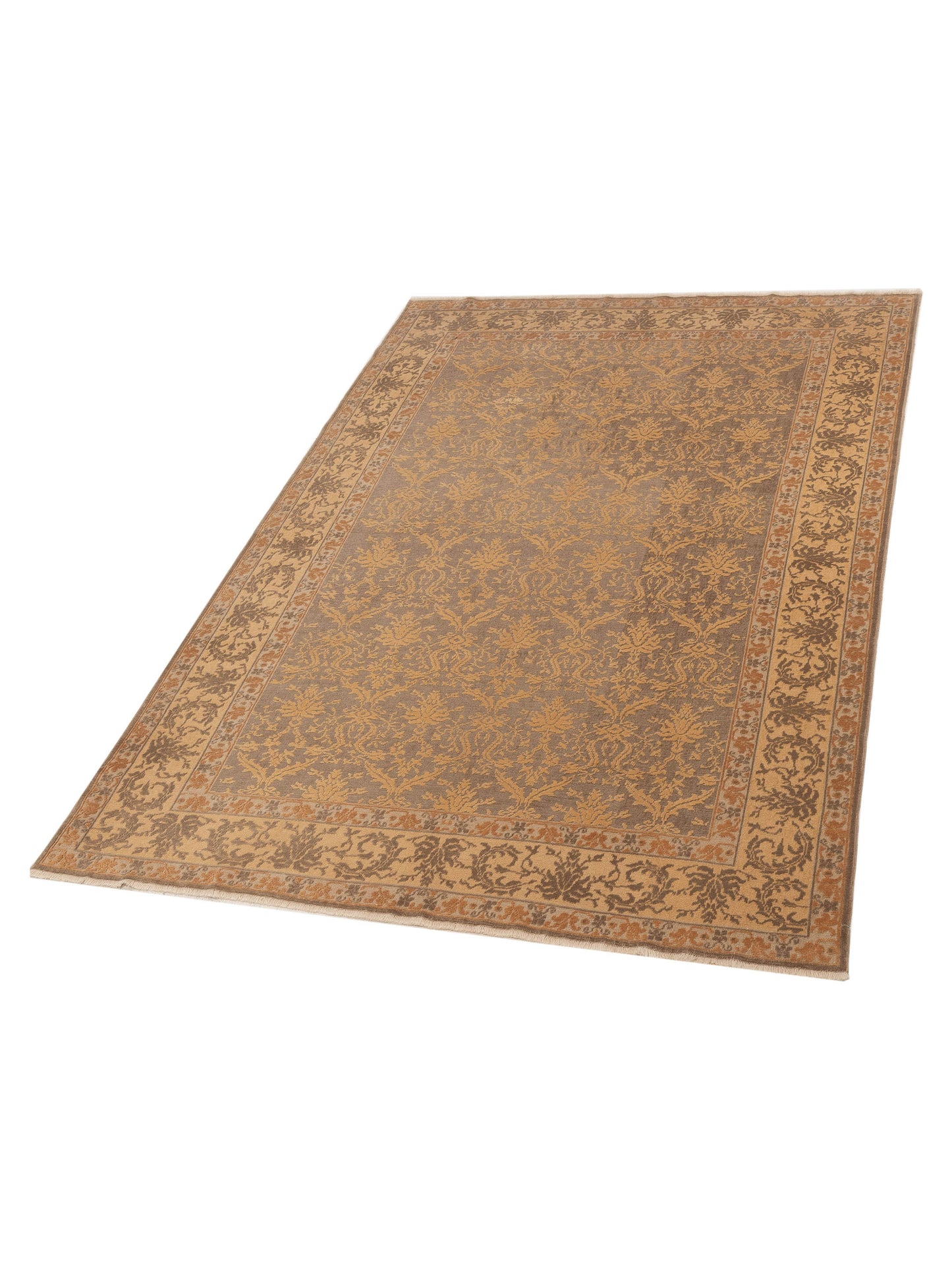 Vintage Silver 4.10x6.2 Hand Knotted Rug