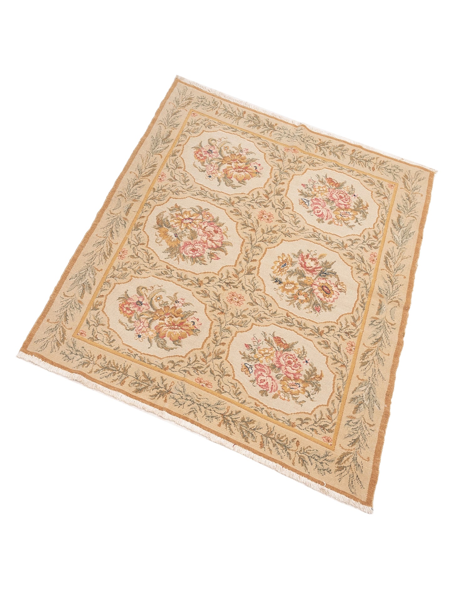 Petalyn Ivory Ivory 5.1x6.6 Hand Knotted Rug